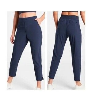 Athleta Brooklyn Ankle Pant 8 Tall Blue Pull On Lightweight Sporty
